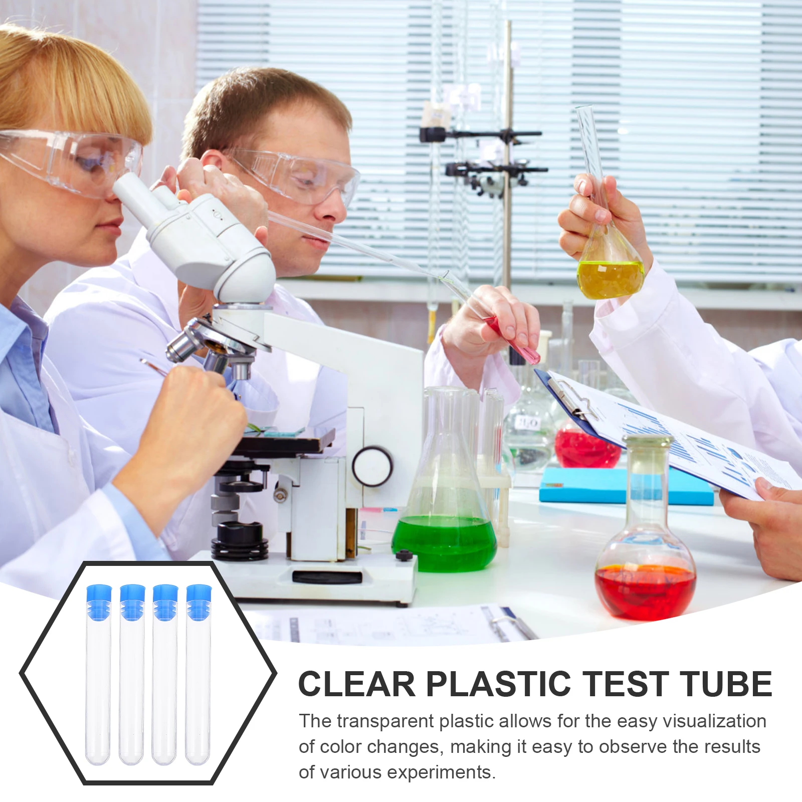 50Pcs Plastic Test Tubes Clear Leak Proof Screw Caps for Lab Experiments Candy Craft Storage Test Tube Clear Plastic Tube 
50Pcs Plastic Test Tubes Clear Leak Proof Screw Caps for Lab Experiments Candy Craft Storage Test Tube Clear Plastic Tube