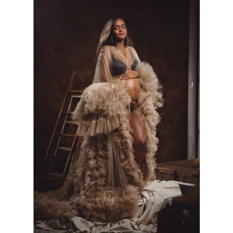 103# Color Maternity Robe/Open Front Ruffle Tulle Dress Photo Shoot Dress/Babyshower Dress /Free Custom Sizes /Colors
103# Color Maternity Robe/Open Front Ruffle Tulle Dress Photo Shoot Dress/Babyshower Dress /Free Custom Sizes /Colors
