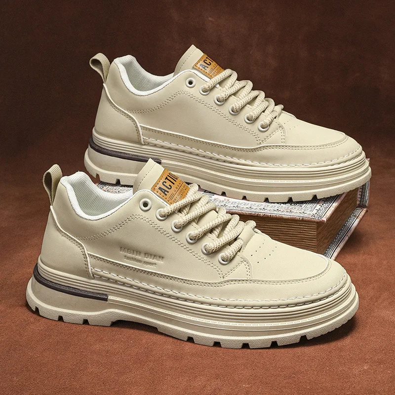 Spring Men's Boots Thick Bottom Sports Casual Shoes Fashionable All-Match White Sneakers round Toe PVC Outsole Breathable
Spring Men's Boots Thick Bottom Sports Casual Shoes Fashionable All-Match White Sneakers round Toe PVC Outsole Breathable