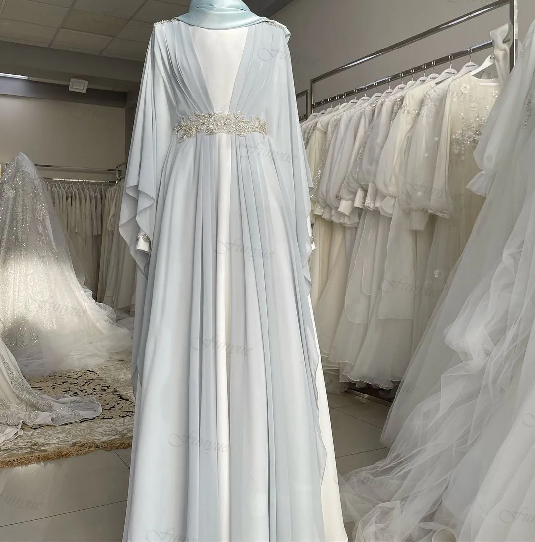Elegant A-Line Muslim Hijab Evening Gowns For Women Dubai Arabic Long Sleeves Formal Occasion Dresses Robes De Soirée
Elegant A-Line Muslim Hijab Evening Gowns For Women Dubai Arabic Long Sleeves Formal Occasion Dresses Robes De Soirée