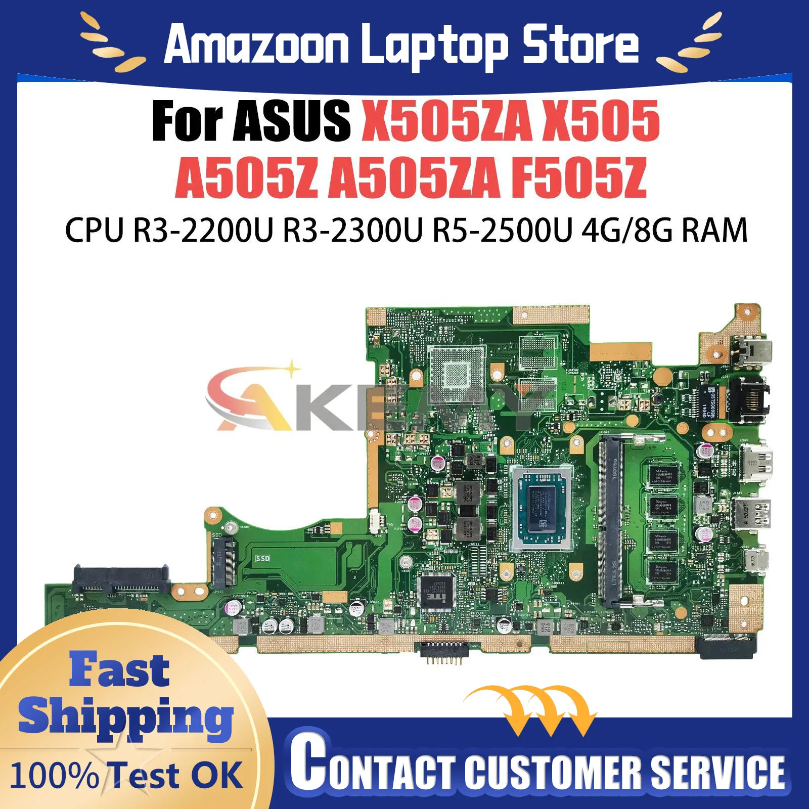 Материнская плата для ASUS X505ZA X505Z F505Z K505Z A505Z RX505Z, материнская плата для ноутбука R3 R5 R7 UMA RAM-4 ГБ/8 ГБ
Материнская плата для ASUS X505ZA X505Z F505Z K505Z A505Z RX505Z, материнская плата для ноутбука R3 R5 R7 UMA RAM-4 ГБ/8 ГБ
