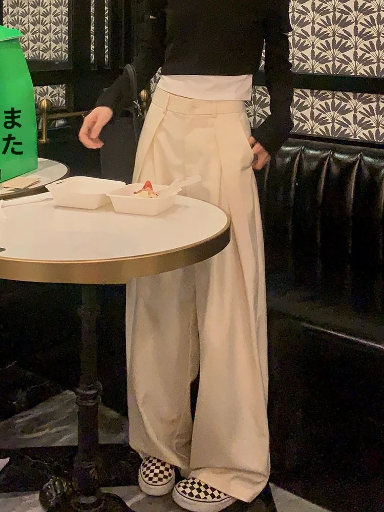 High Waist Wide Leg Straight Cut Loose Casual White Floor Length Pants Autumn Winter Women's Fashion Polyester Fiber
High Waist Wide Leg Straight Cut Loose Casual White Floor Length Pants Autumn Winter Women's Fashion Polyester Fiber