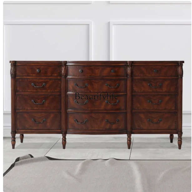 American solid wood chest, bedroom storage cabinet against the wall, retro drawer bucket cabinet
American solid wood chest, bedroom storage cabinet against the wall, retro drawer bucket cabinet