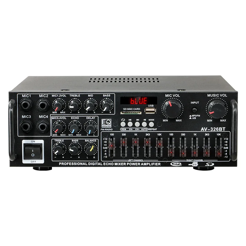 High-power household power amplifier 12V/220V Bluetooth EQ equalizer Car outdoor Karaoke dual-purpose power amplifier
High-power household power amplifier 12V/220V Bluetooth EQ equalizer Car outdoor Karaoke dual-purpose power amplifier