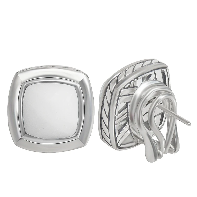 11mm Cushion Cut White Agate Stud Earrings Stylish Chic 17mm Square Earrings Studs for Women Trendy White Gold Plated Jewelry
11mm Cushion Cut White Agate Stud Earrings Stylish Chic 17mm Square Earrings Studs for Women Trendy White Gold Plated Jewelry