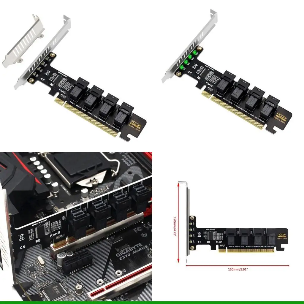 U55C 1 to 4 Port Pcie X16 to Expansion Adapter Card PCI-E to SFF-8643 SFF-8639 SSD
U55C 1 to 4 Port Pcie X16 to Expansion Adapter Card PCI-E to SFF-8643 SFF-8639 SSD