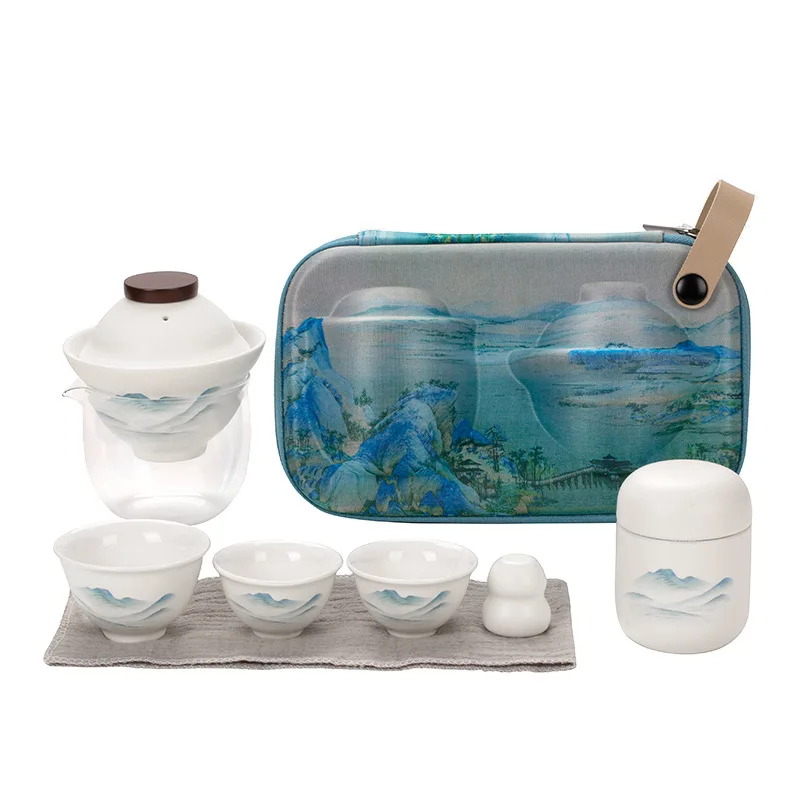 Quick Cup One Pot Fills Three Cups Portable Travel Tea Set Outdoor Carry Storage Bag Simple Tea Set Chinese Ceramic Tea Set
Quick Cup One Pot Fills Three Cups Portable Travel Tea Set Outdoor Carry Storage Bag Simple Tea Set Chinese Ceramic Tea Set