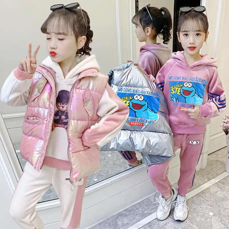 2023 Korea Autumn Winter Children Hooded Jackets Pullover Sweaters Clothes Elementary Girls Warm Cotton Jacket Tops Three-piece
2023 Korea Autumn Winter Children Hooded Jackets Pullover Sweaters Clothes Elementary Girls Warm Cotton Jacket Tops Three-piece