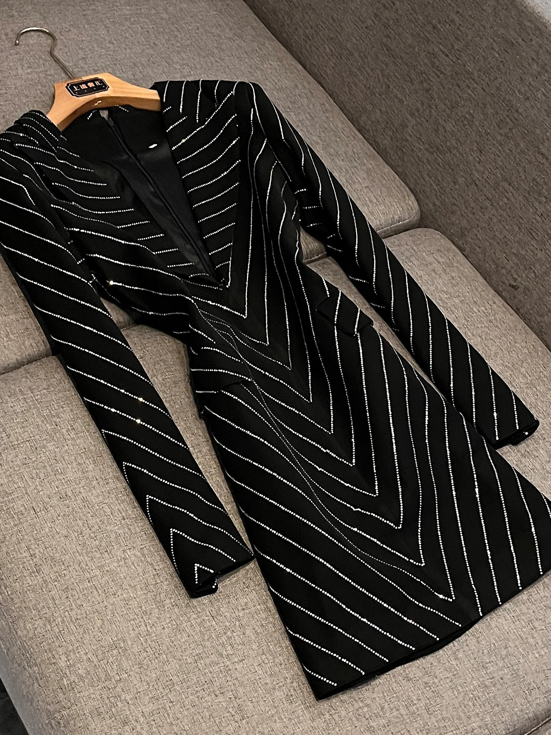 Ele Bla Stripe Dr 2025 Winter Tailored Fit Bodycon Skirt Suit Collar Commute Dr Women's Faion Ci Commute
Ele Bla Stripe Dr 2025 Winter Tailored Fit Bodycon Skirt Suit Collar Commute Dr Women's Faion Ci Commute