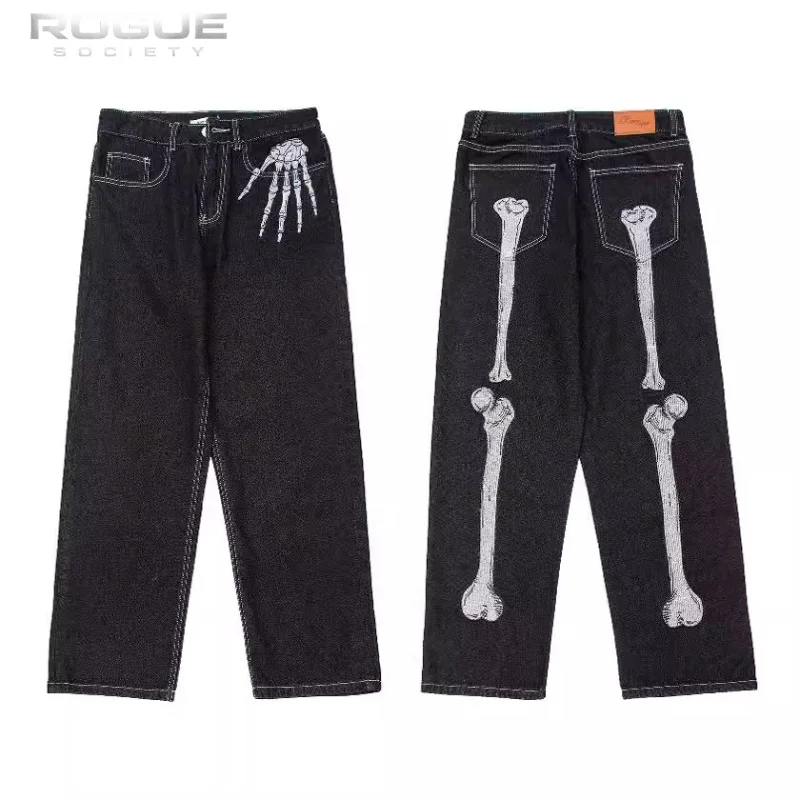 Fashion Straight Leg Pants Men's Skeleton Print Baggy Jeans Gothic Punk Streetwear Trousers High Street Dark Hip Hop Y2K Casual
Fashion Straight Leg Pants Men's Skeleton Print Baggy Jeans Gothic Punk Streetwear Trousers High Street Dark Hip Hop Y2K Casual