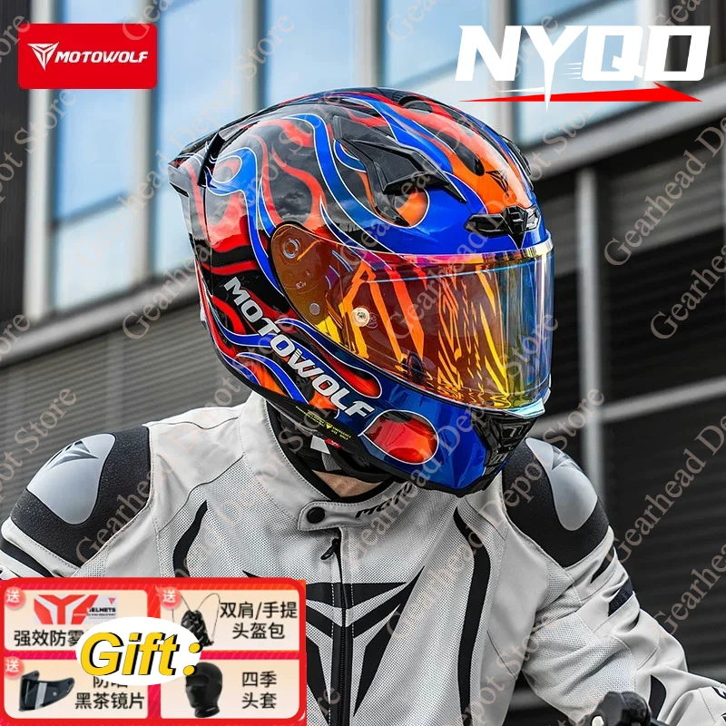 MOTOWOLF Motorcycle Helmet H1 BigT ail Men Women Locomotive Full Helmet Lightweight ALL Seasons cascos para moto racing casco
MOTOWOLF Motorcycle Helmet H1 BigT ail Men Women Locomotive Full Helmet Lightweight ALL Seasons cascos para moto racing casco