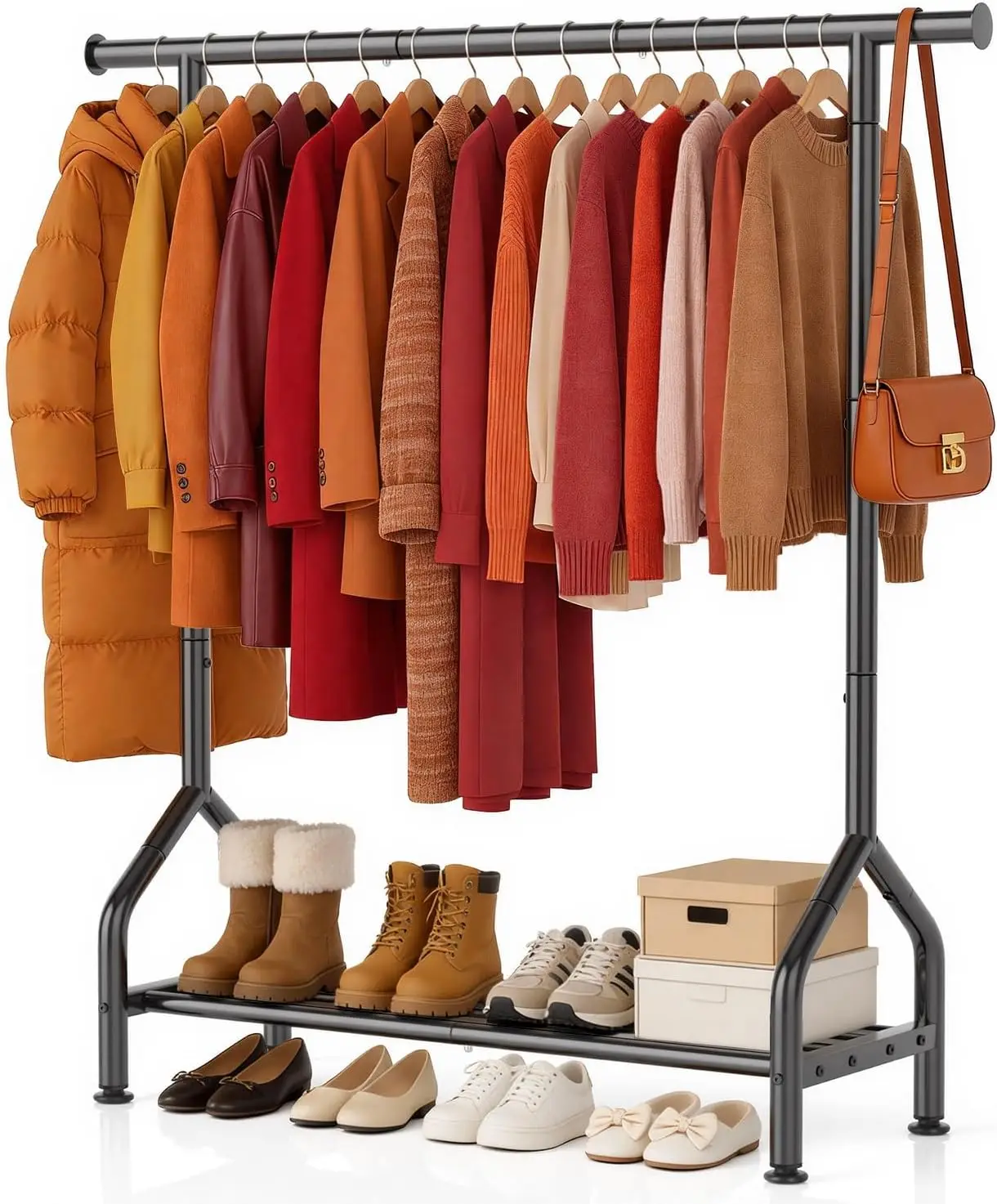 Sturdy Clothing Rack with Shelf, Metal Garment Rack with Leveling Feet for Hanging Clothes, Freestanding Clothes Rack for Bed
Sturdy Clothing Rack with Shelf, Metal Garment Rack with Leveling Feet for Hanging Clothes, Freestanding Clothes Rack for Bed