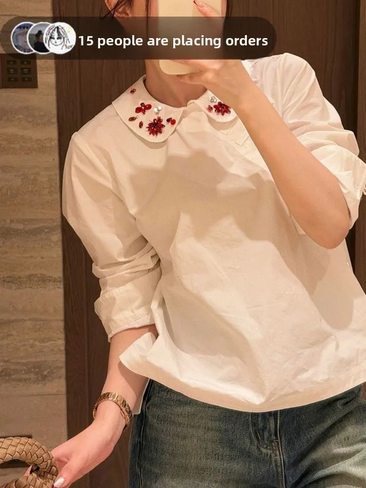 Женская блузка с длинным рукавом и воротником-стойкой, украшенная вышивкой, в китайском национальном стиле, весна-осень, белая, для ношения под одеждой
Женская блузка с длинным рукавом и воротником-стойкой, украшенная вышивкой, в китайском национальном стиле, весна-осень, белая, для ношения под одеждой