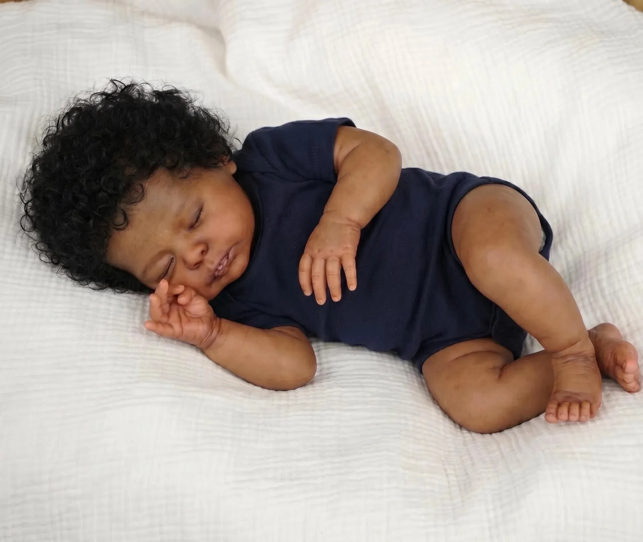 NPK 19inch Christopher Reborn Baby Doll - Realistic Collectible Soft Body 3D Dark Skin Hand Painted with Multiple Layers Rooted
NPK 19inch Christopher Reborn Baby Doll - Realistic Collectible Soft Body 3D Dark Skin Hand Painted with Multiple Layers Rooted