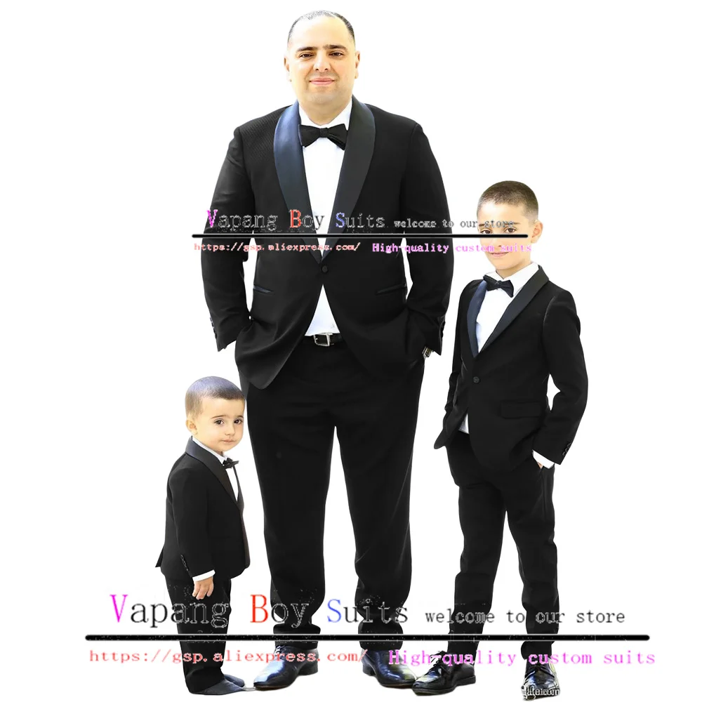 Black Boys Suit Wedding Jacket Pants Bow Tie Set of 2 Kids Formal Shawl Collar Blazer Party Clothes for Child
Black Boys Suit Wedding Jacket Pants Bow Tie Set of 2 Kids Formal Shawl Collar Blazer Party Clothes for Child