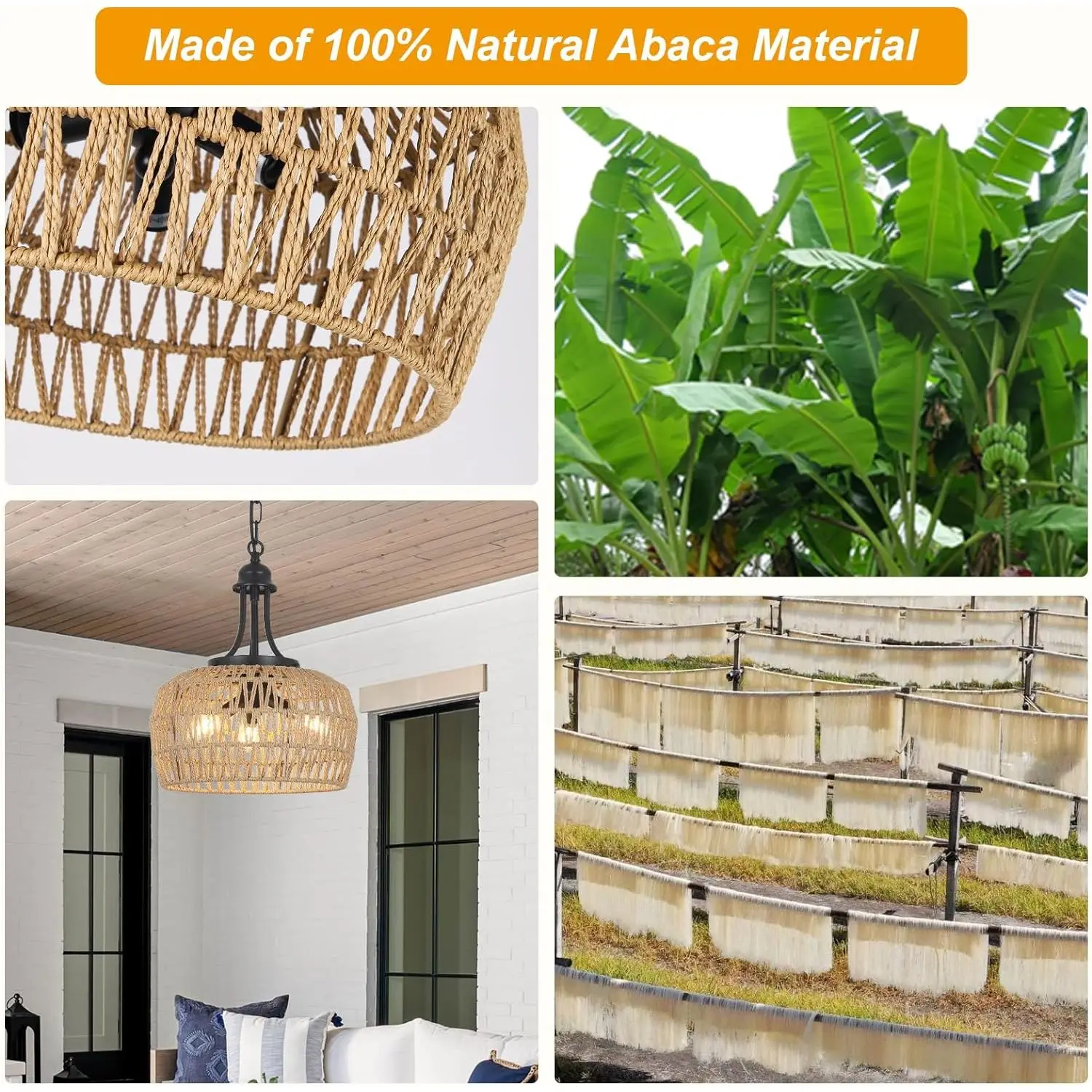 Farmhouse Chandelier for Dining Room, 3-Light Boho Rattan Chandelier Light Fixture Ceiling Hanging with Woven Lampshade, Small W
Farmhouse Chandelier for Dining Room, 3-Light Boho Rattan Chandelier Light Fixture Ceiling Hanging with Woven Lampshade, Small W