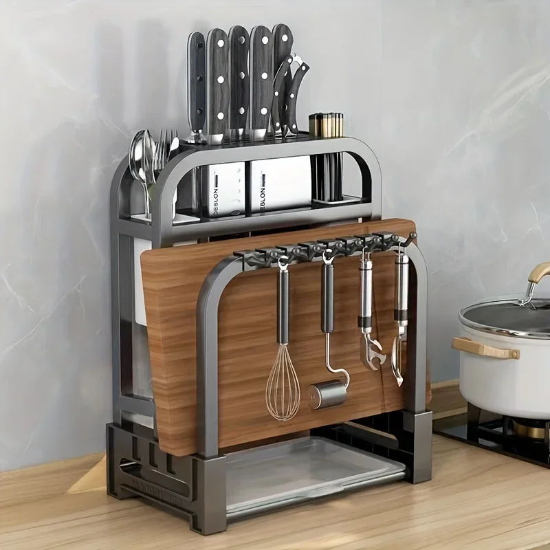 1pc Stainless Steel Knife Holder Kitchen Rack Countertop Cutting Board Rack Cutting Board Knife Integrated Rack Kit sink lid
1pc Stainless Steel Knife Holder Kitchen Rack Countertop Cutting Board Rack Cutting Board Knife Integrated Rack Kit sink lid