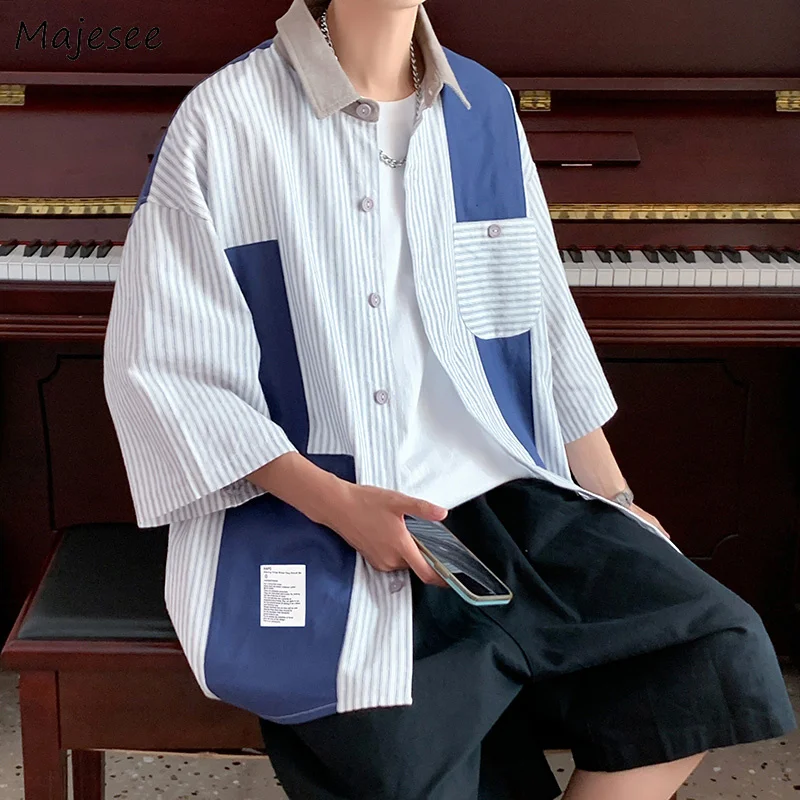 Shirts Men Summer Patchwork Japanese Style Baggy Cargo Half-sleeve Fashion College Youth All-match Teens Leisure Streetwear Soft
Shirts Men Summer Patchwork Japanese Style Baggy Cargo Half-sleeve Fashion College Youth All-match Teens Leisure Streetwear Soft