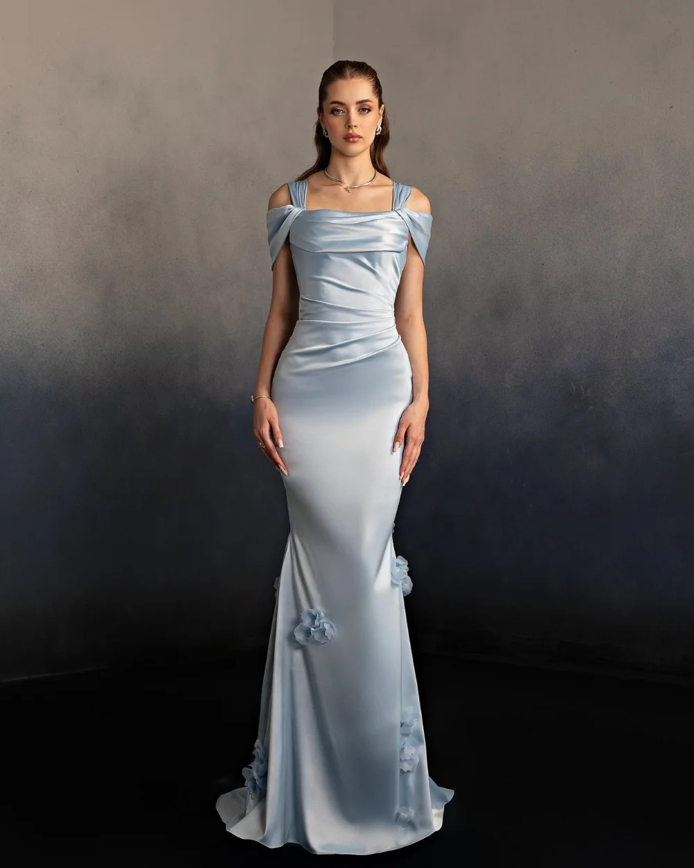 Customized Sky Blue Classic Handmade Flower Rhinestone Mermaid Off-the-shoulder Long Dresses Evening Dresses Sizes Available
Customized Sky Blue Classic Handmade Flower Rhinestone Mermaid Off-the-shoulder Long Dresses Evening Dresses Sizes Available