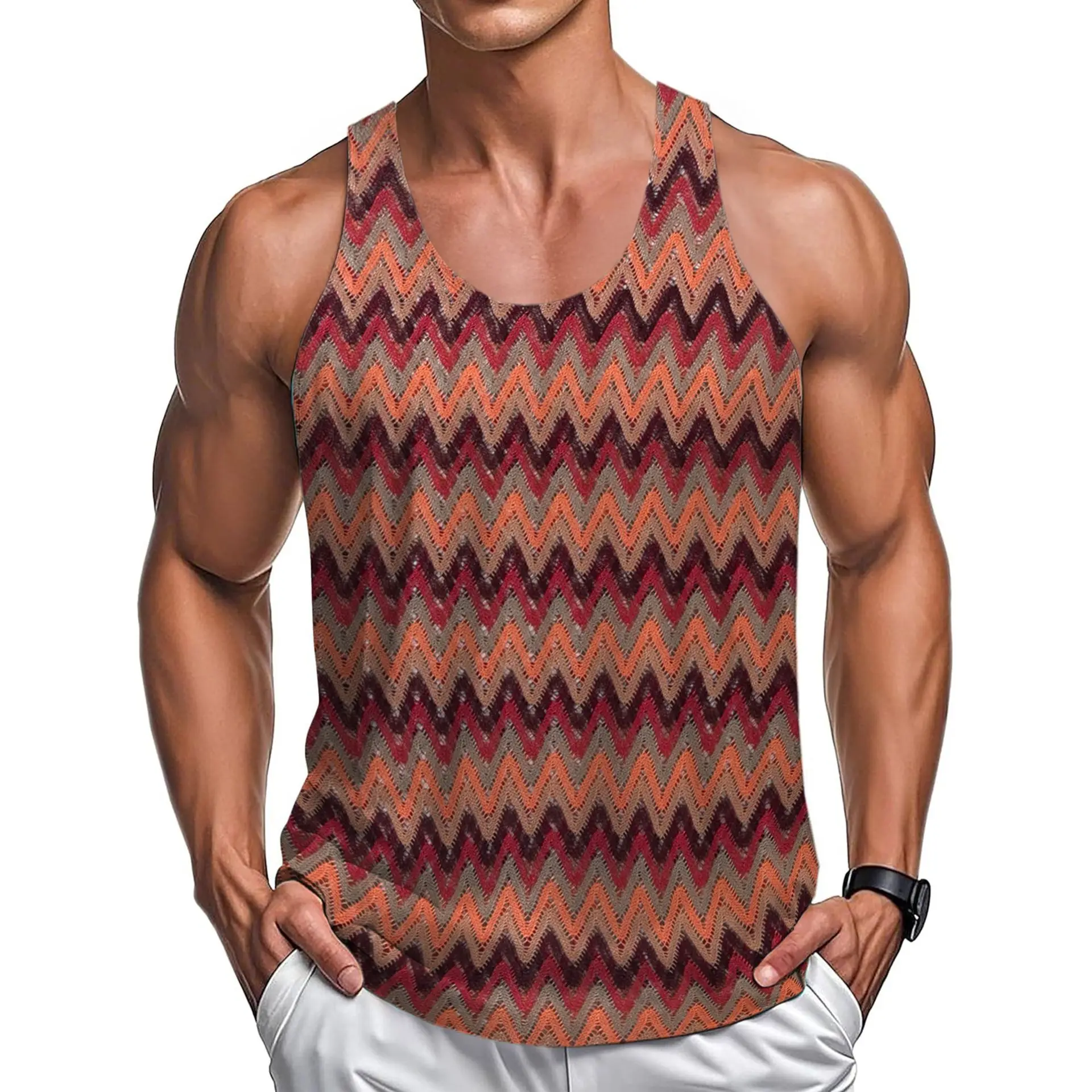 Men's retro wavy I-shaped vest 2026 summer skeleton sleeveless T-shirt
Men's retro wavy I-shaped vest 2026 summer skeleton sleeveless T-shirt