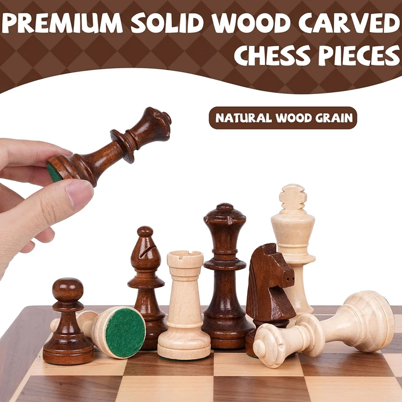 New Large Chess Set 43cm/17inch Wooden Chessboard, King Height 9cm/3.5inch, Comes with 2 Extra Queens, Suitable for Board Games
New Large Chess Set 43cm/17inch Wooden Chessboard, King Height 9cm/3.5inch, Comes with 2 Extra Queens, Suitable for Board Games