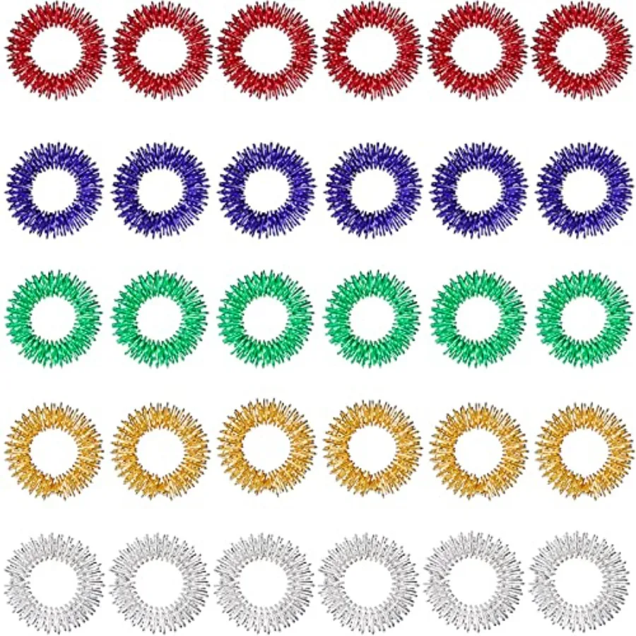 30 Pieces Acupressure Rings Spiky Sensory Rings for Fingers Stress Relief Fidget Sensory Massager for Teens Adults
30 Pieces Acupressure Rings Spiky Sensory Rings for Fingers Stress Relief Fidget Sensory Massager for Teens Adults
