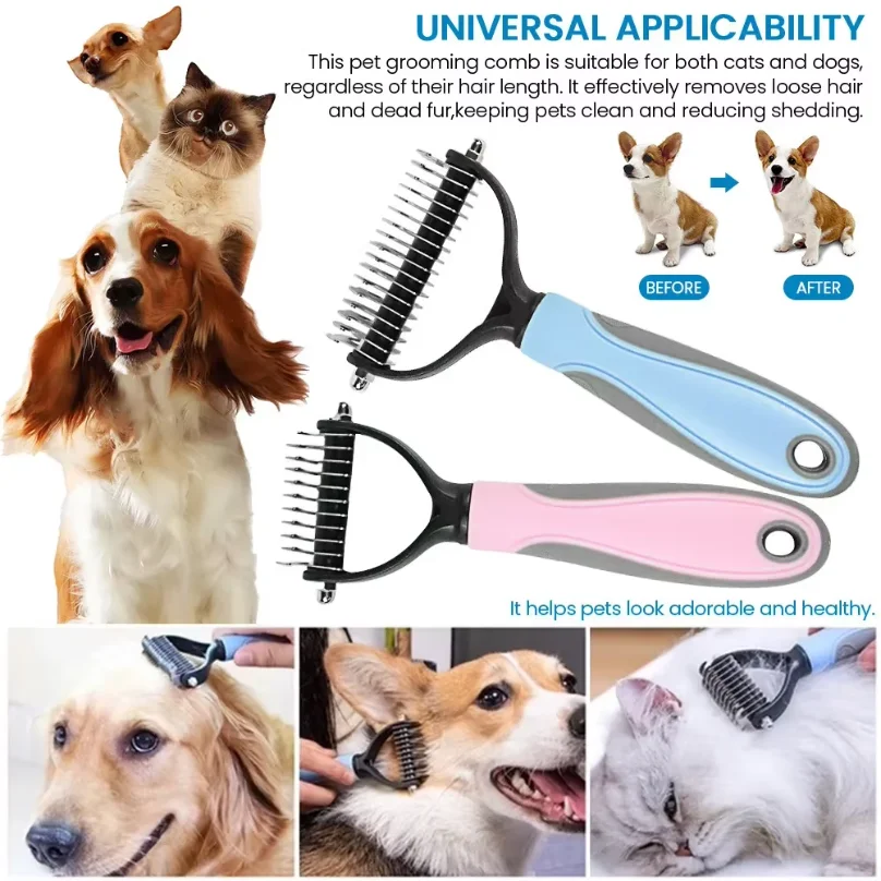 Cat Hair Removal Comb Dog Hair Removal Brush Stainless Steel Double Sided Pet Grooming Brush Removing Tangles Cat Accessories
Cat Hair Removal Comb Dog Hair Removal Brush Stainless Steel Double Sided Pet Grooming Brush Removing Tangles Cat Accessories