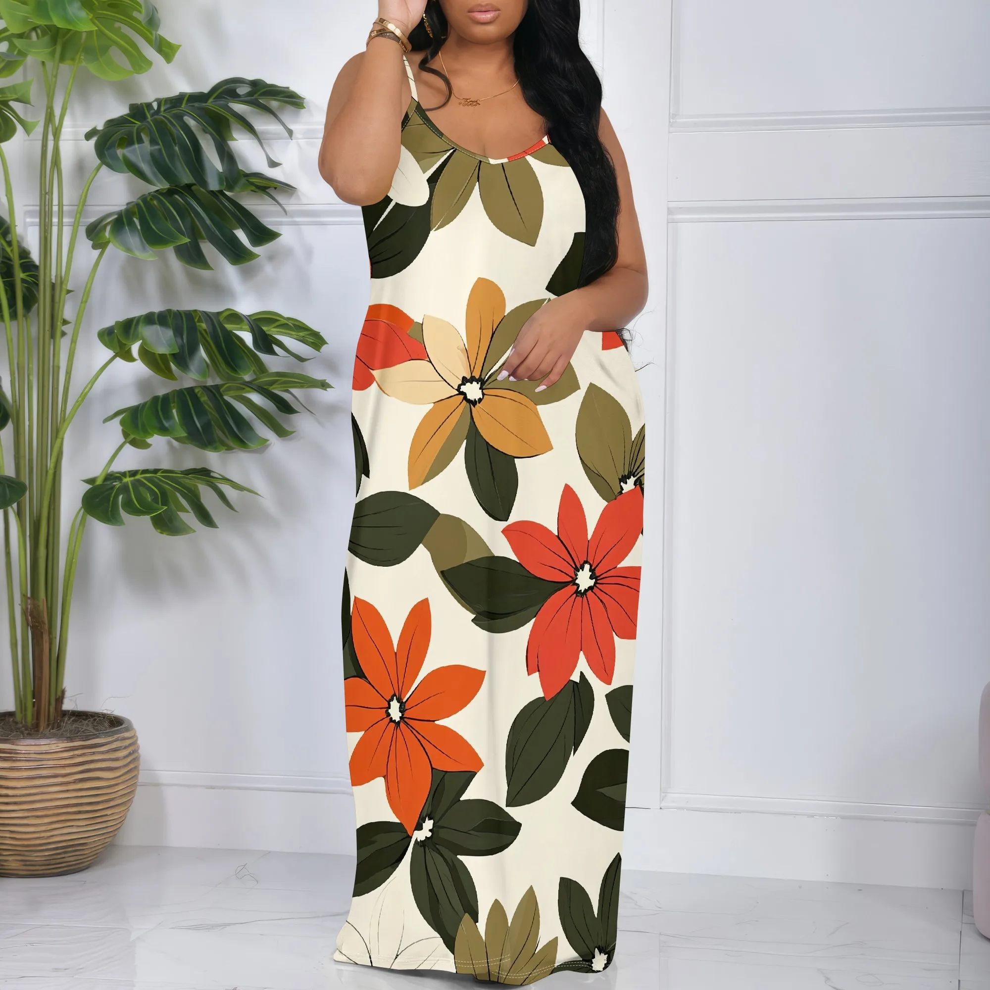 Womens Casual Dress for Women Sexy 3D Printed halterneck dress Loose Plus Size Maxi Dress
Womens Casual Dress for Women Sexy 3D Printed halterneck dress Loose Plus Size Maxi Dress