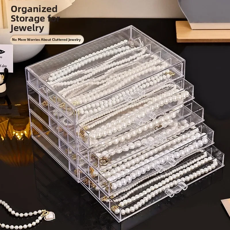 Elegant Jewelry Box Pearl Necklace Drawer High End Storage Case Long Bracelet Earring Hand Jewelry Accessories Organizer
Elegant Jewelry Box Pearl Necklace Drawer High End Storage Case Long Bracelet Earring Hand Jewelry Accessories Organizer