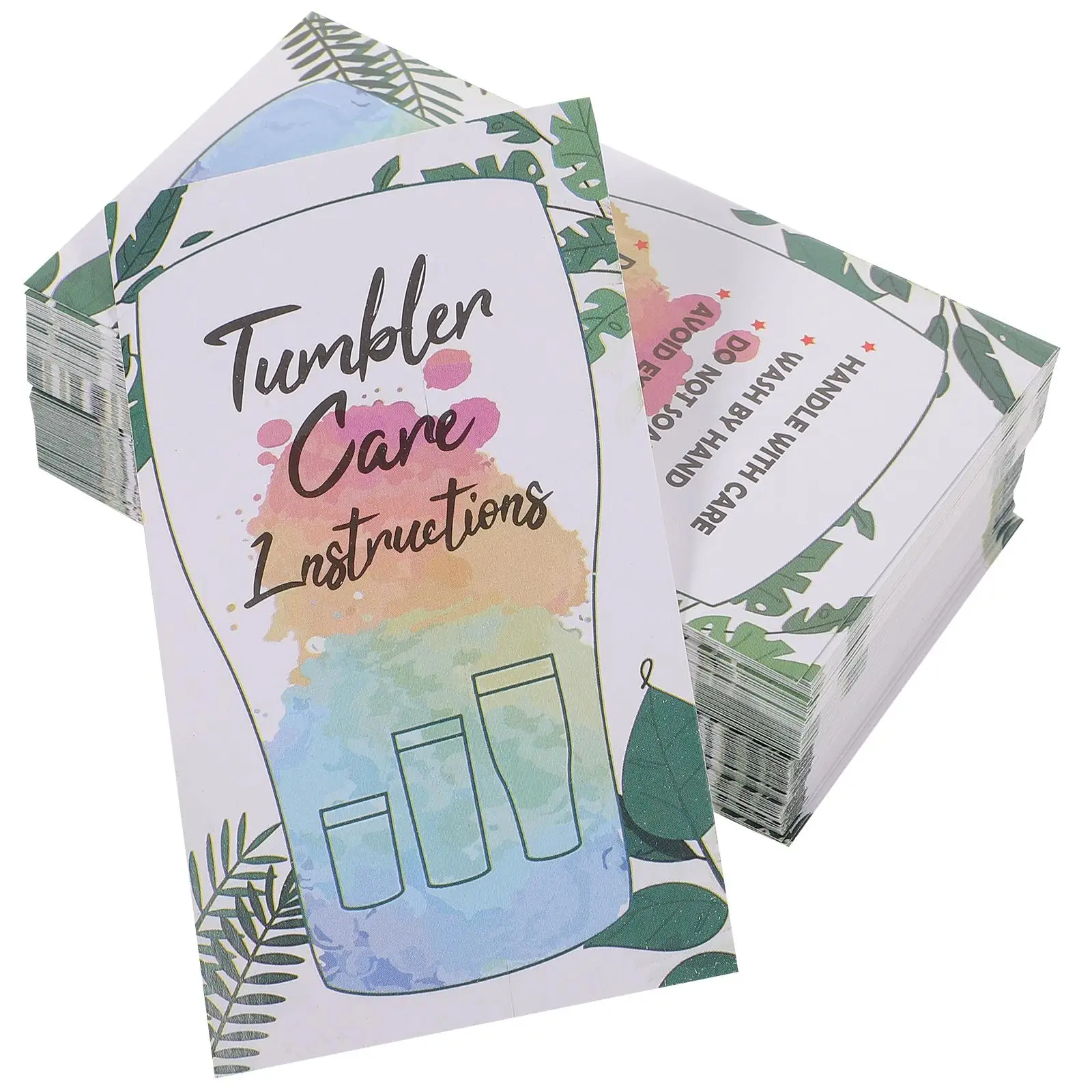 100 Sheets Glass Care Card Tumbler Cup Instructions Premium Paper Small Lightweight Smooth Surface Practical Use Easy Insert
100 Sheets Glass Care Card Tumbler Cup Instructions Premium Paper Small Lightweight Smooth Surface Practical Use Easy Insert