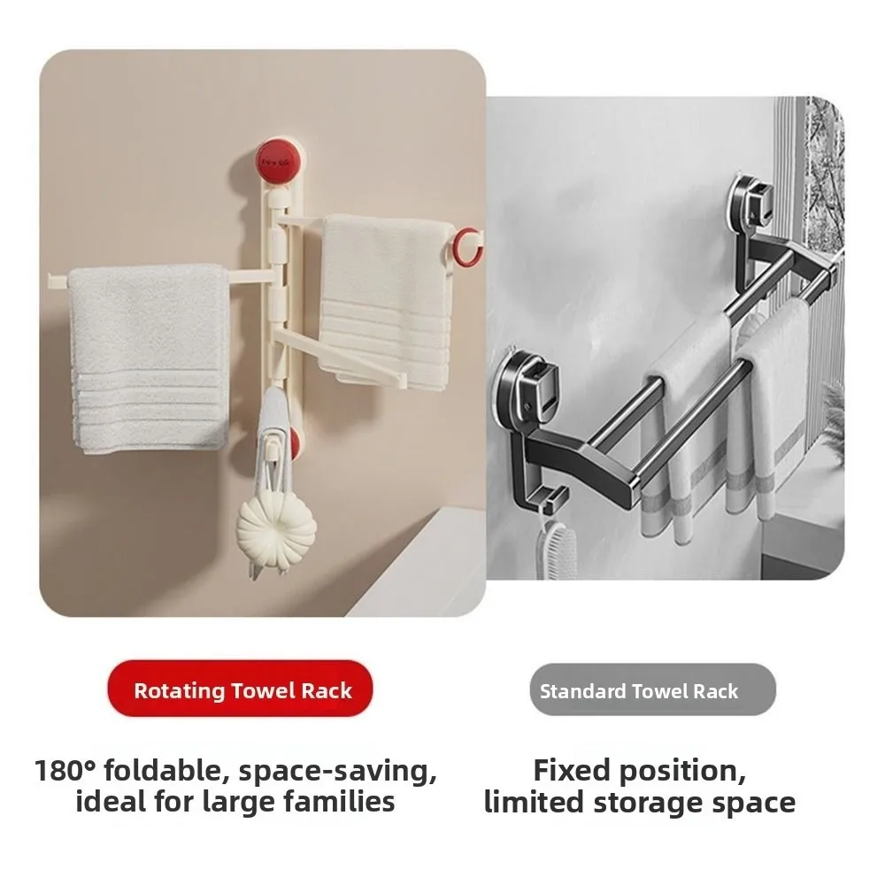 3/4-Bar Suction Cup Towel Rack Waterproof Reusable Bathroom Towel Pole Easy To Install Drain Rotating Towel Bar Shower
3/4-Bar Suction Cup Towel Rack Waterproof Reusable Bathroom Towel Pole Easy To Install Drain Rotating Towel Bar Shower