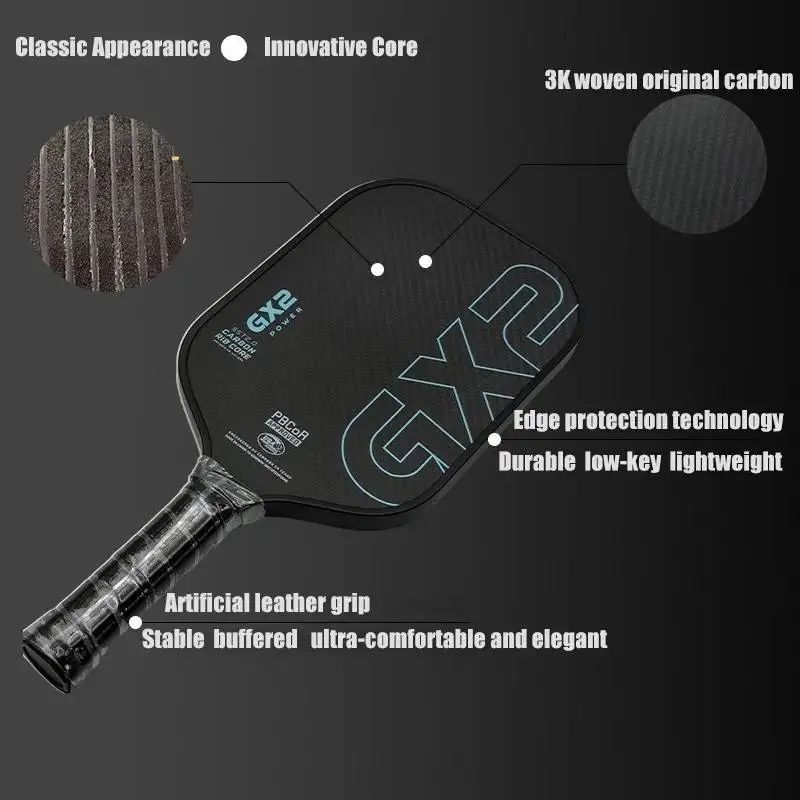 GX2 Extended Model High Rotation 3K Original Carbon Fiber Core Thick Ultra-Surface Portable High-Quality Pickleball Paddle
GX2 Extended Model High Rotation 3K Original Carbon Fiber Core Thick Ultra-Surface Portable High-Quality Pickleball Paddle