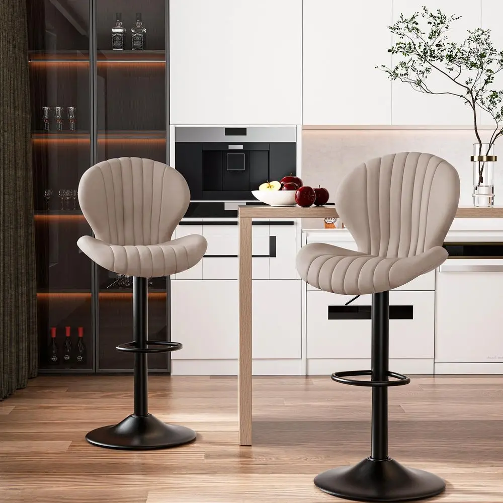 Bar Stools Set of 2, Modern Swivel Bar Stool, Adjustable Fabric Upholstered Bar Chairs, Counter Height Barstools with High Back
Bar Stools Set of 2, Modern Swivel Bar Stool, Adjustable Fabric Upholstered Bar Chairs, Counter Height Barstools with High Back