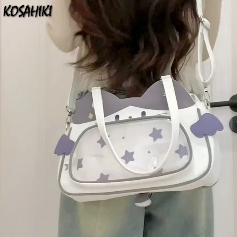 Cartoon Kawaii Sweet Cat Embroidery Ita Bag Y2k Aesthetic Women All Match Shoulder Bag Casual Transparent Ins Crossbody Handbags
Cartoon Kawaii Sweet Cat Embroidery Ita Bag Y2k Aesthetic Women All Match Shoulder Bag Casual Transparent Ins Crossbody Handbags