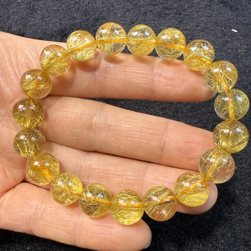 Natural golden rutilated quartz bracelet set, single-strand crystal for attracting wealth and treasures, unisex style, each item
Natural golden rutilated quartz bracelet set, single-strand crystal for attracting wealth and treasures, unisex style, each item