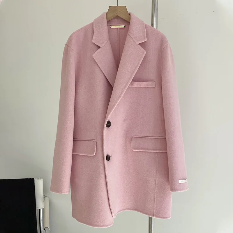 New Women Short Double-sided Cashmere Coat Casual Loose Casual Turn-down Collar Long Sleeve Warm Woolen Coat Tide Autumn Winter
New Women Short Double-sided Cashmere Coat Casual Loose Casual Turn-down Collar Long Sleeve Warm Woolen Coat Tide Autumn Winter
