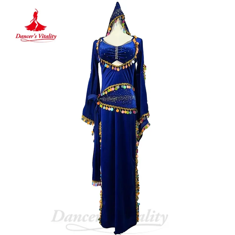 BellyDance Performance Set Women Customized Colorful Sequin Robe+Vest+Headscarf+Hip Scarf 4pcs Girls' Oriental Dance Costumes
BellyDance Performance Set Women Customized Colorful Sequin Robe+Vest+Headscarf+Hip Scarf 4pcs Girls' Oriental Dance Costumes