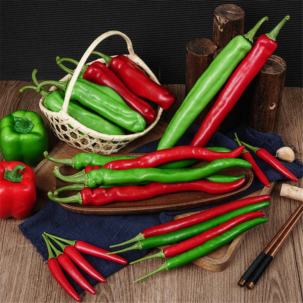 Faux fake artificial Vegetables props Kitchen hotel restaurant store shop decoration red green Simulation chilli hot pepper
Faux fake artificial Vegetables props Kitchen hotel restaurant store shop decoration red green Simulation chilli hot pepper