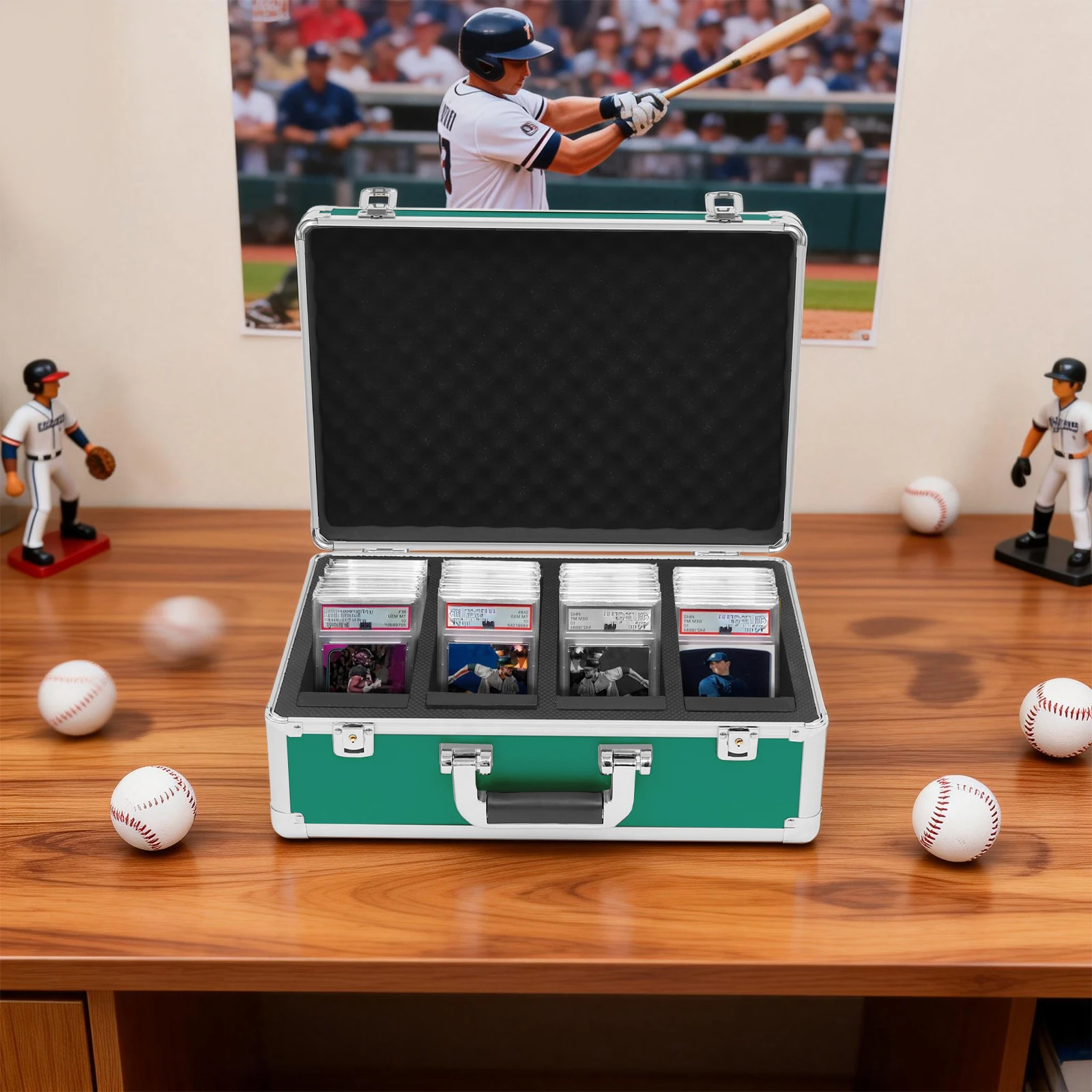 Premium 4 Row Card Storage Box with 8 Dividers Durable Aluminum Trading Card Display Case Portable Large Capacity 160 Slabs Organizer Reinforced Corners Secure Lock Clasps Vintage Cassette Game Cartridge Holder
Premium 4 Row Card Storage Box with 8 Dividers Durable Aluminum Trading Card Display Case Portable Large Capacity 160 Slabs Organizer Reinforced Corners Secure Lock Clasps Vintage Cassette Game Cartridge Holder