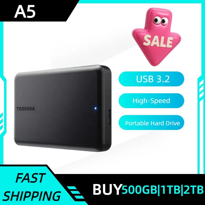 For Toshiba A5 Series Small Black Portable Hard Drive High-Speed USB 3.2 Gen1 500GB/1TB Compatible For Mac
For Toshiba A5 Series Small Black Portable Hard Drive High-Speed USB 3.2 Gen1 500GB/1TB Compatible For Mac