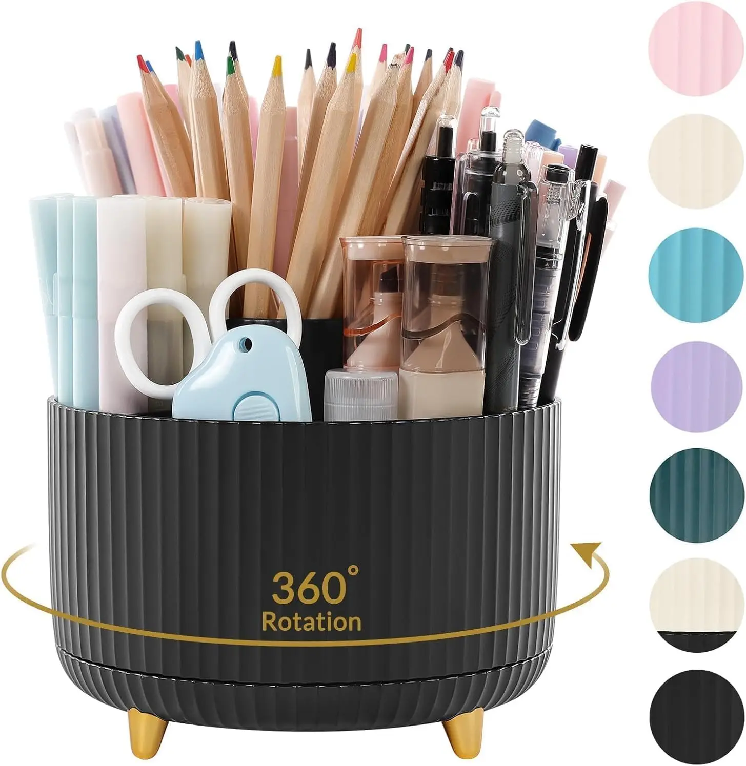 360 Degree Rotating Desk Organizer, Dual-Purpose Pen Holder with 5 Slots for Office School Home
360 Degree Rotating Desk Organizer, Dual-Purpose Pen Holder with 5 Slots for Office School Home
