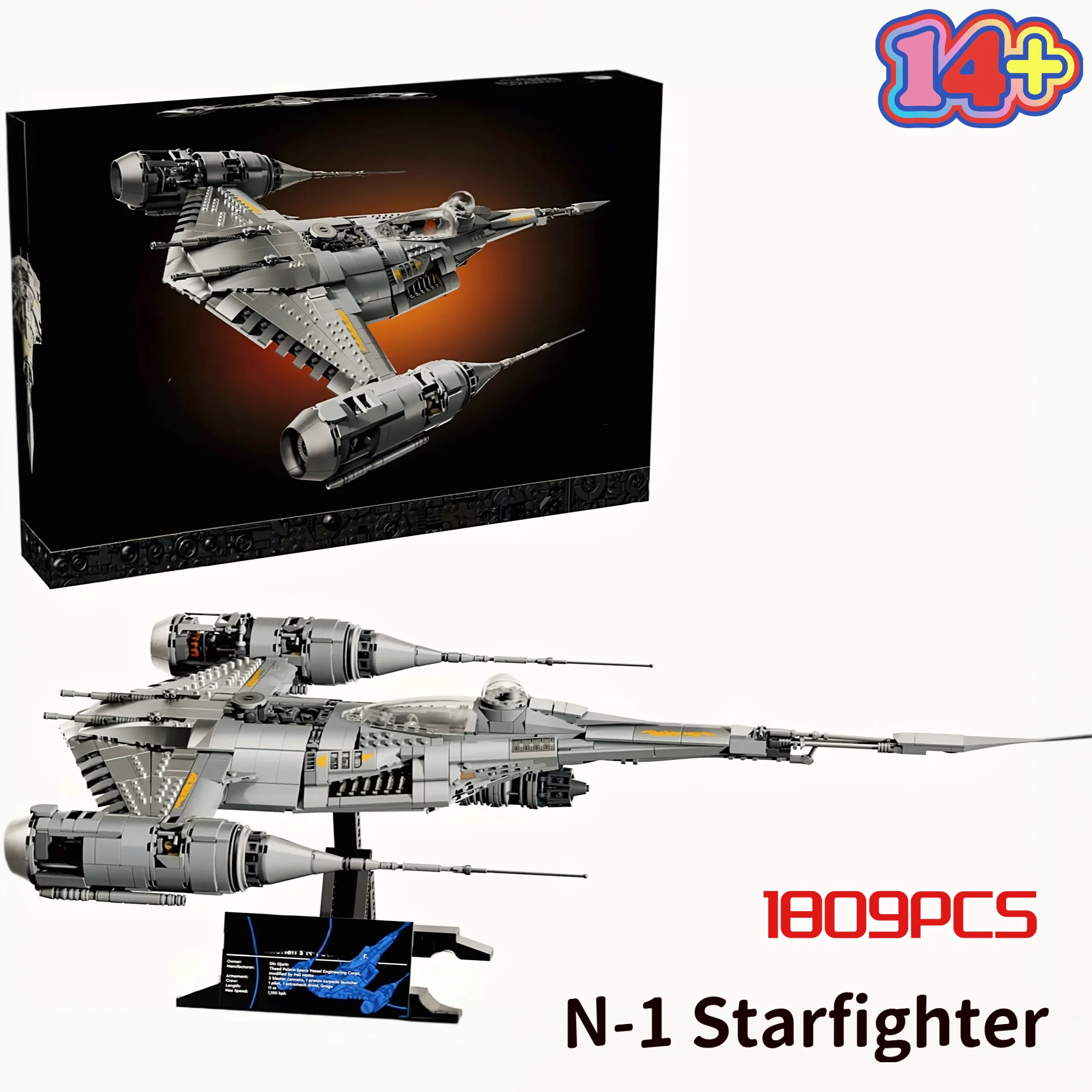 New product 1809pcs Star Interstellar Conflict Spaceship Mandalorian's N-1 Building Blocks Toys Ornament Christmas Gifts
New product 1809pcs Star Interstellar Conflict Spaceship Mandalorian's N-1 Building Blocks Toys Ornament Christmas Gifts