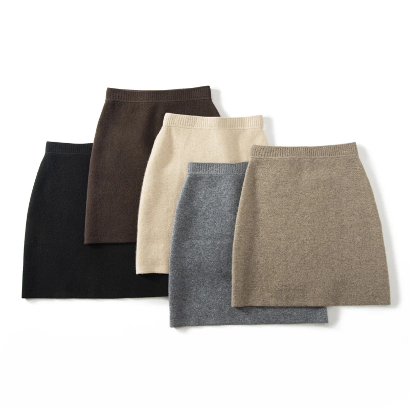 Women Cashmere Mini Skirts Office Lady Elastic Waist Slim Fit Skirt 100% Cashmere Knitted Simple Above Knee Dress Autumn Winter
Women Cashmere Mini Skirts Office Lady Elastic Waist Slim Fit Skirt 100% Cashmere Knitted Simple Above Knee Dress Autumn Winter