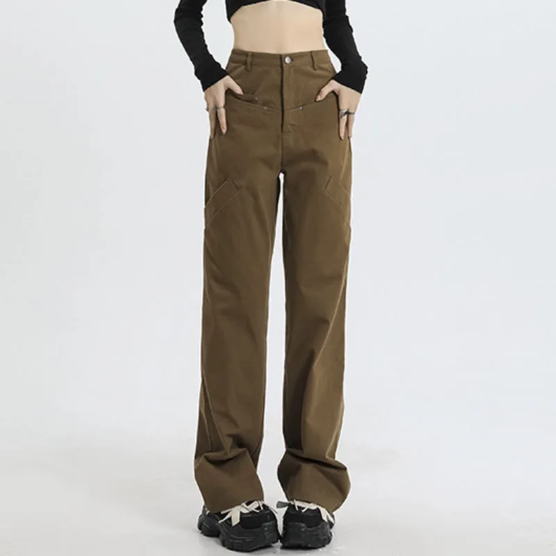 Women Brown Pants High Waist Loose Straight Wide Leg Cargo Pants Female Y2k Casual Streetwear Vintage Baggy Trouser
Women Brown Pants High Waist Loose Straight Wide Leg Cargo Pants Female Y2k Casual Streetwear Vintage Baggy Trouser