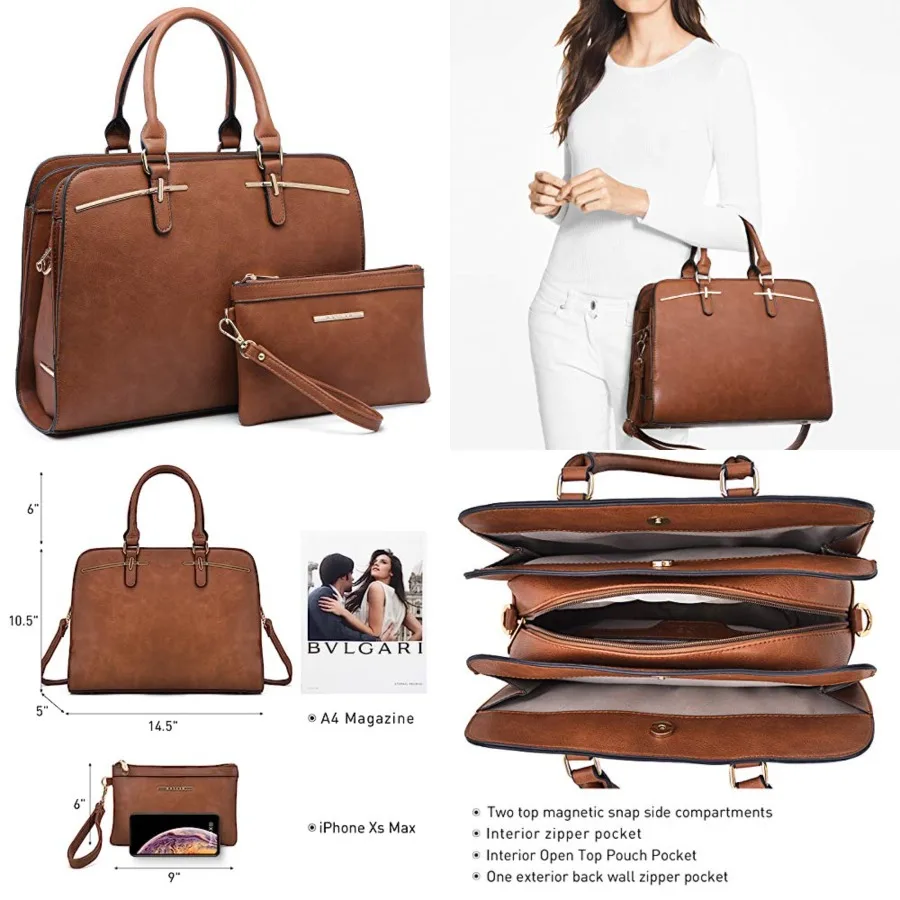 Women Handbag Wallet Tote Shoulder Hobo Bag Top Handle Satchel Purse Set 2pcs with 3 Compartments
Women Handbag Wallet Tote Shoulder Hobo Bag Top Handle Satchel Purse Set 2pcs with 3 Compartments
