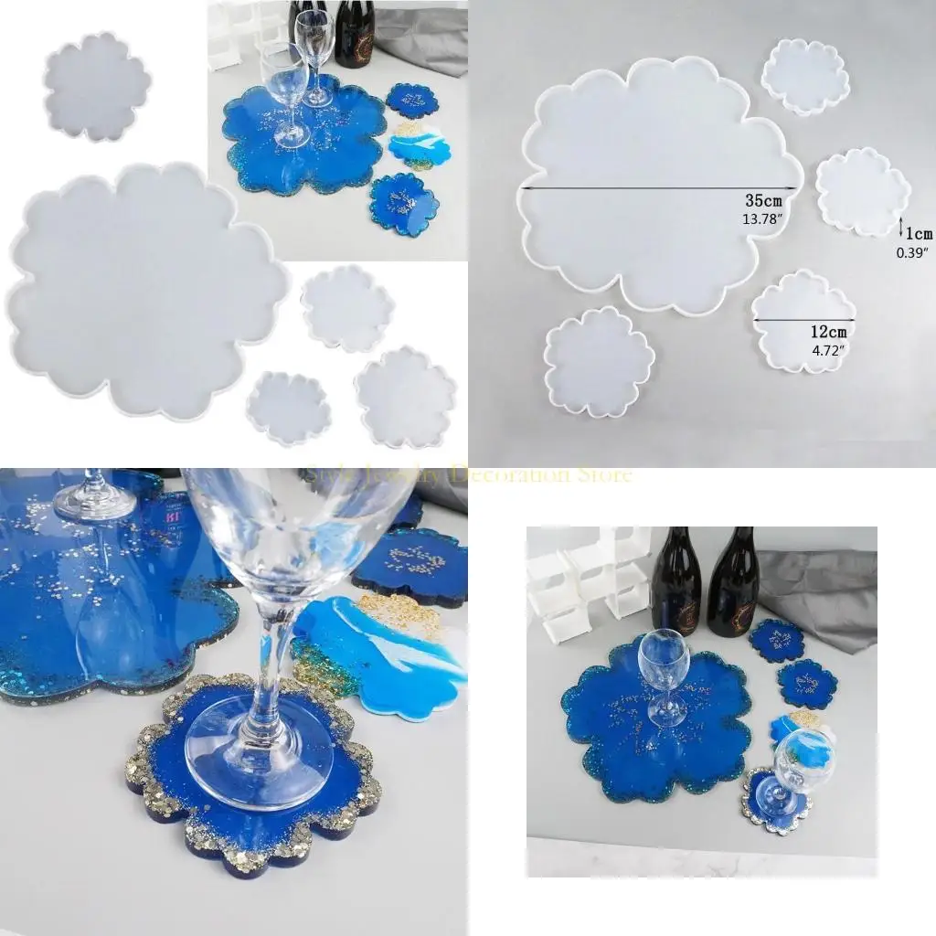 D46E 5x Flower Resin Molds Flower Epoxy Resin Casting Silicone Molds for DIY Resin Craft Cup Mat Serving Tray
D46E 5x Flower Resin Molds Flower Epoxy Resin Casting Silicone Molds for DIY Resin Craft Cup Mat Serving Tray