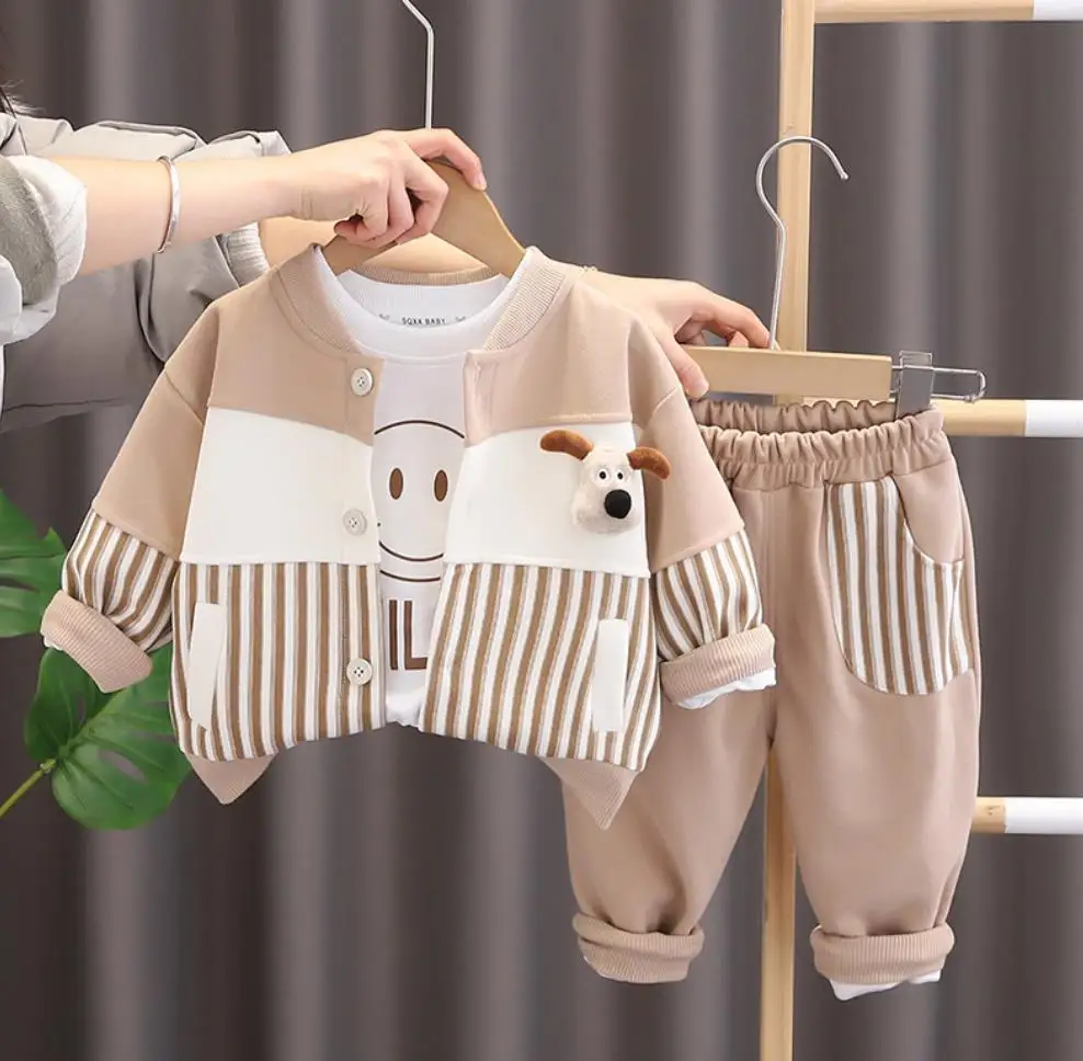 Toddler Outfits Set Spring Autumn Kids Boy Clothes Cartoon Puppy Vertical Strip Casual Jacket+T-shirt+Pants Infant Baby Outfits
Toddler Outfits Set Spring Autumn Kids Boy Clothes Cartoon Puppy Vertical Strip Casual Jacket+T-shirt+Pants Infant Baby Outfits