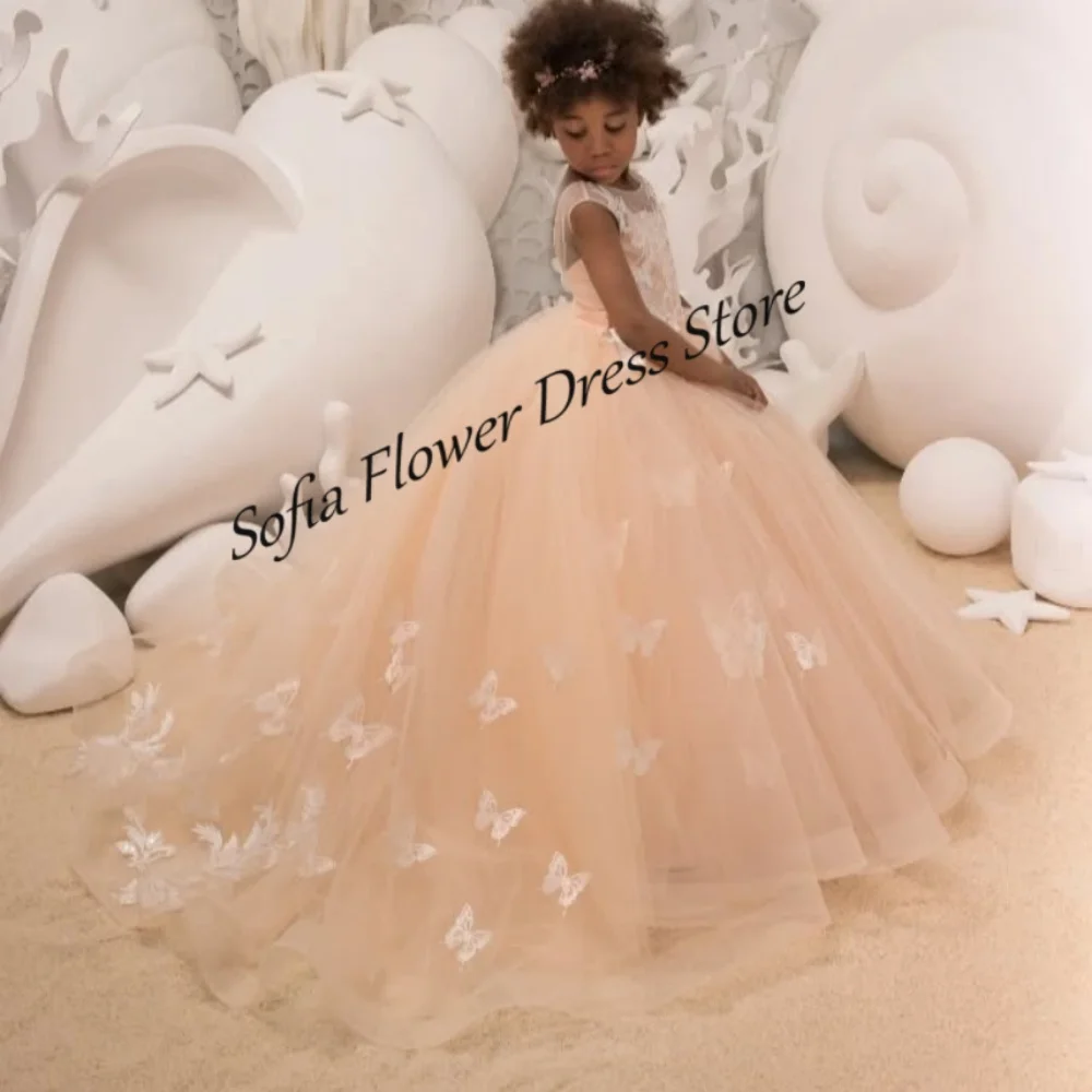 Champagne Flower Girl Dress Appliques Lace Sleeveless A-Line Floor Length Dresses For Kids First Communion Birthday Party Gowns
Champagne Flower Girl Dress Appliques Lace Sleeveless A-Line Floor Length Dresses For Kids First Communion Birthday Party Gowns