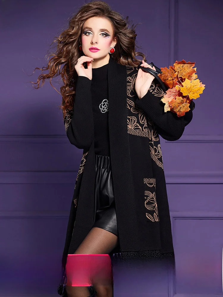 Fashionable Thickened Wool Blend Shawl Coat Women's Autumn Winter Outerwear with Tassel Print Design Commute Style Long Sleeve
Fashionable Thickened Wool Blend Shawl Coat Women's Autumn Winter Outerwear with Tassel Print Design Commute Style Long Sleeve