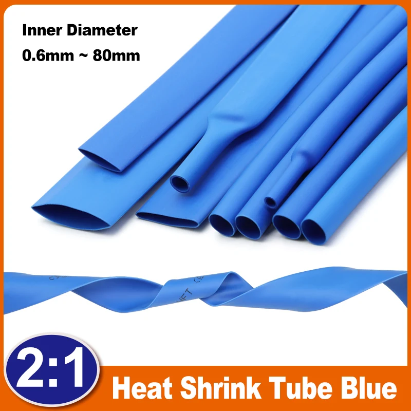 2:1 Blue Heat Shrink Tube 0.6mm ~ 80mm Diameter Polyolefin Shrinkable Sleeving Wrap Wire DIY Connector Repair Cable Protecctor
2:1 Blue Heat Shrink Tube 0.6mm ~ 80mm Diameter Polyolefin Shrinkable Sleeving Wrap Wire DIY Connector Repair Cable Protecctor